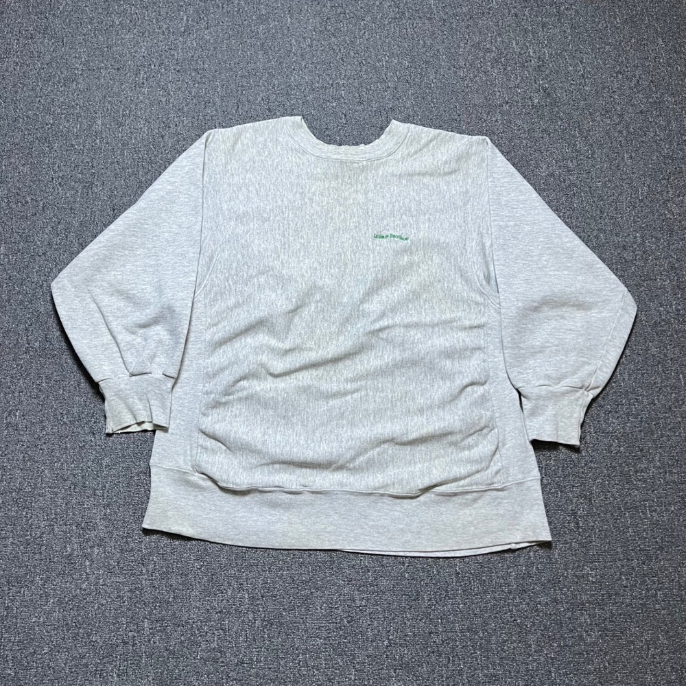 Vintage Majestic Lehman Brothers Sweatshirt XL Gray Reverse Weave 90s Collector